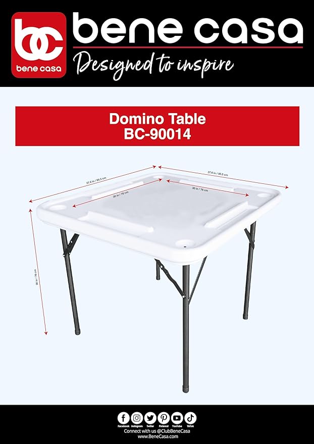 Benecasa Blow Mold Domino Game Table