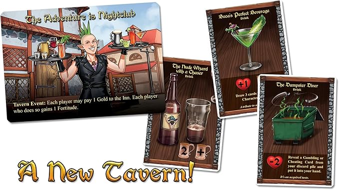 The Red Dragon Inn: Adventure is Nigh Extras Pack - Expansion Fantasy Board Game, New Character, Tavern & More, Ages 14+, 2-4 Players