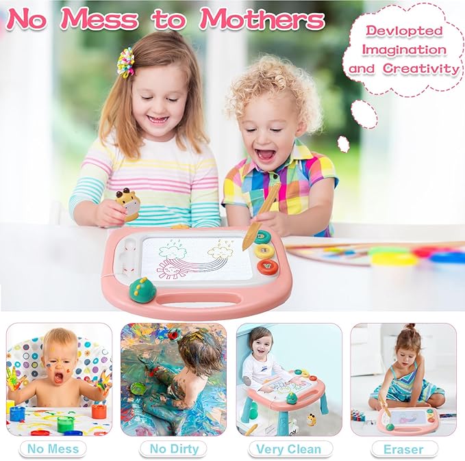 Toddler Toys for Girls,Girl Toy Age 1-2 Year Old Magnetic Drawing Doodle Board, Educational Learning Kids Toys for 18 Month 1 2 3 4 Year Old Birthday, A Etch Colorful Sketch