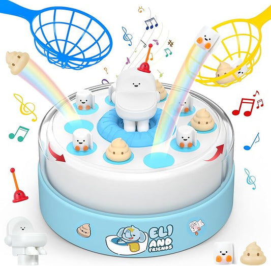 Pop Up Board Games, Toilet Catch and Bounce Toddler Games, Toilet Operation Games for Kids Ages 3+ Birthday 2025 New Year Gifts (Toliet)