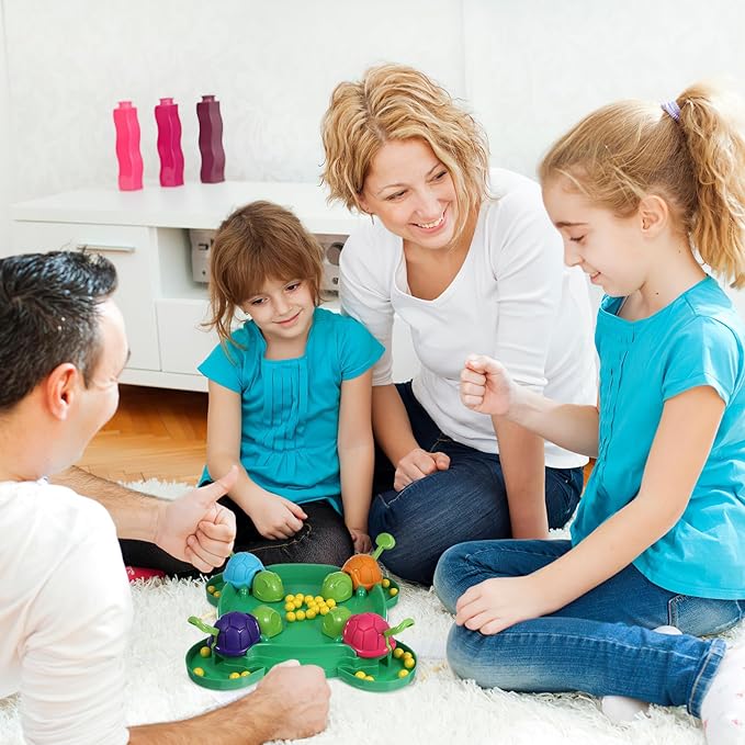 Alipis Turtle Board Game: Hungry Board Game for Kids - Table Bean Chessboard Pre-School Early Educational Toys for 4-2 Players, Ages 2+