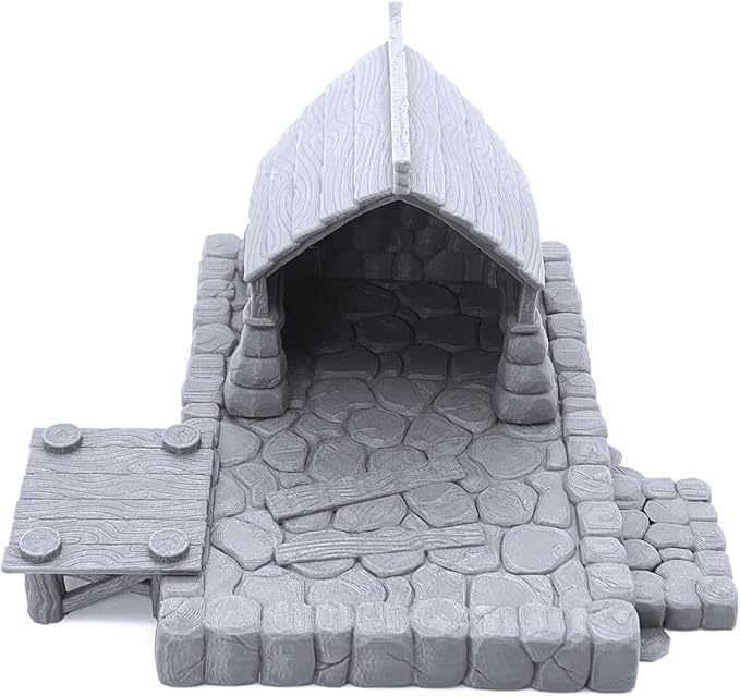 EnderToys Fishing Village Dock and Notice Board by Makers Anvil, 3D Printed Tabletop RPG Scenery and Wargame Terrain 28mm Miniatures
