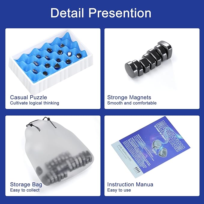 Magnetic Chess Game New Fun Tabletop Magnetic Chess Set Battle Board Game Strategy Game with Stones Family Games for Kids and Adults Party Games
