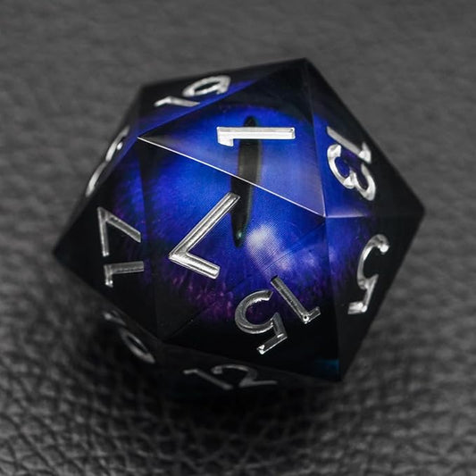 Dungeons and Dragons DND Dice D20, Moving Eyeball Liquid Core Dice Set D&D 33MM Oversized D20 Single Sharp Edge Resin dice with Gift Case, Polyhedral Dice for Role Playing Game