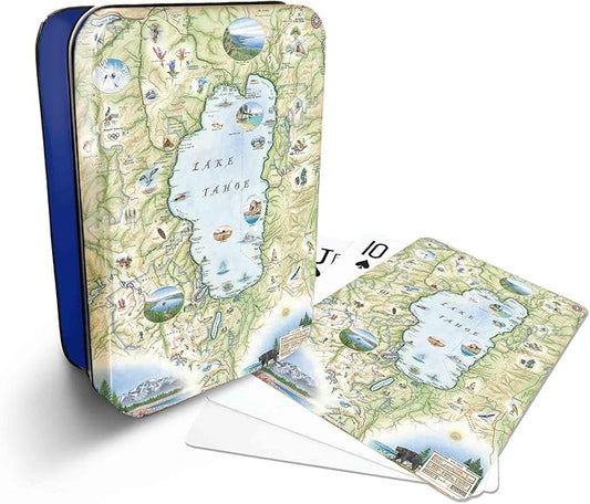 Lake Tahoe Map Standard 52-Deck Playing Cards - Official Vegas Poker Size