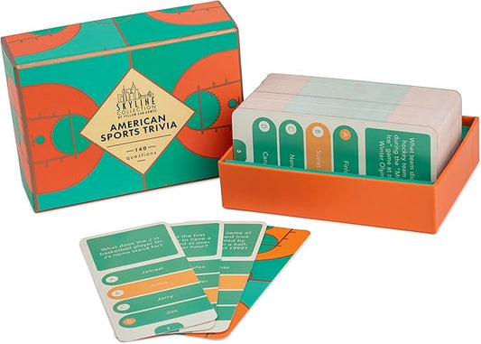 Skyline Collection Trivia Set - American Sports Trivia, 140 Question Cards - Game Night Entertainment for Families & Friends