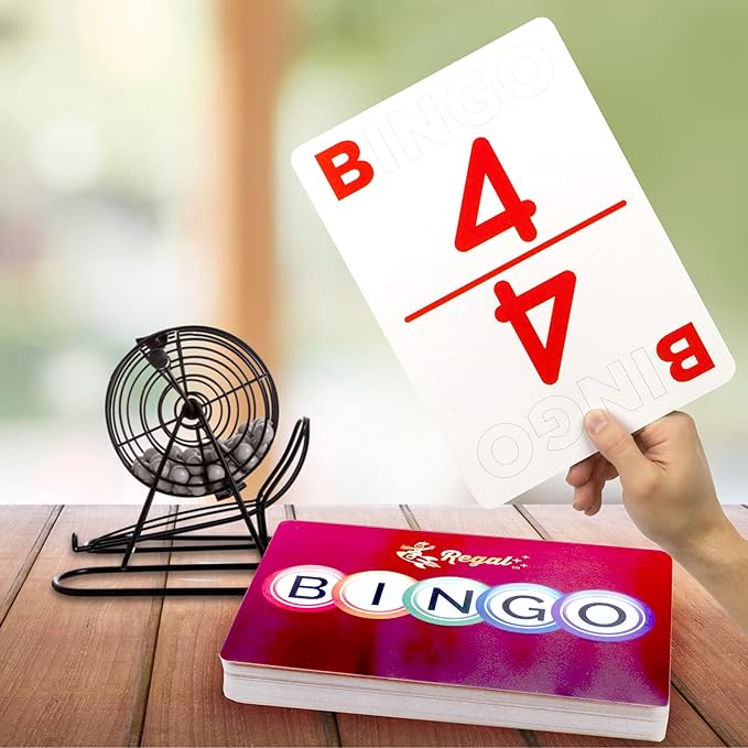 Regal Bingo Jumbo Bingo Calling Cards Deck Reusable - Bingo Games for Family - 75 Playing Cards (B1 - O75)
