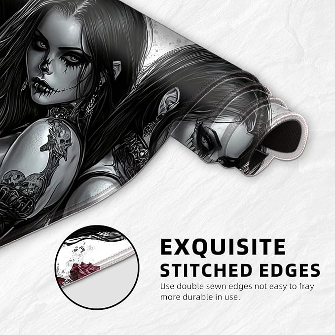for MTG Playmat with Storage Bag, for TCG Playmat and Playing Card Mat for Magic Board Games, Non-Slip Gothic Women Desk Mat, Stitched Edges Game Mat, Rollable & Foldable Card Playmat