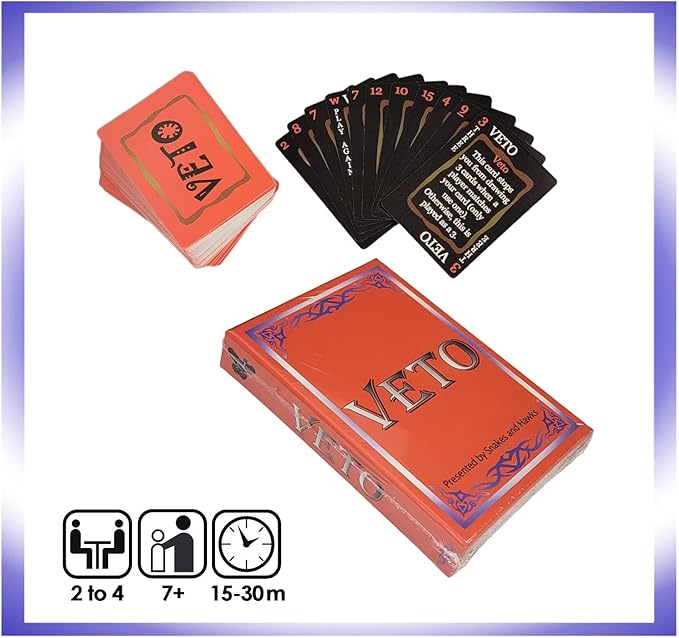 Veto Card Game, from The Makers of Snakes and Hawks - Fun Family Game
