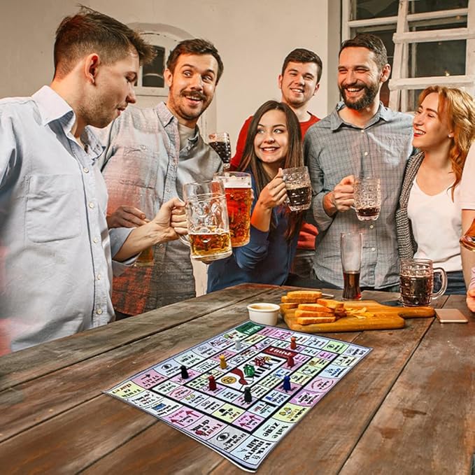 Drinking Board Games for Adults Tipsy Drinking Game Land Funny Party Interactive for Game Night, Birthday, Family Play or Any Occasion (Age 21+)