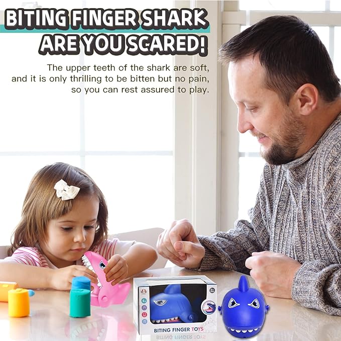 LanMa Shark Dentist Teeth Game for Kids - Shark Finger Biting Game Toy, Fun Travel Size