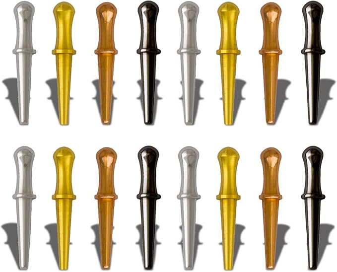 Metal Cribbage Pegs LitoMagic for Cribbage Board Game. Work with Regular Peg Board 1/8 Hole Size Like Bicycle Board Games. Pack of 16 Crib pegs.
