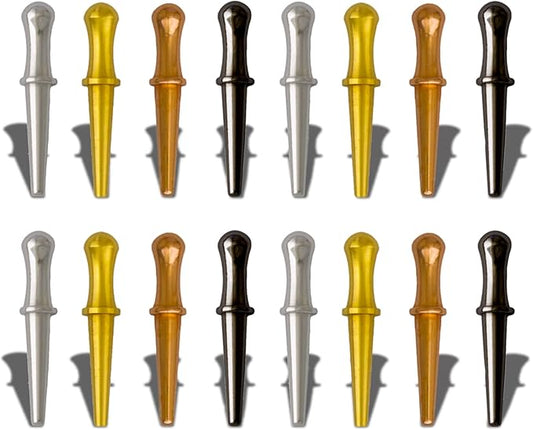 Metal Cribbage Pegs LitoMagic for Cribbage Board Game. Work with Regular Peg Board 1/8 Hole Size Like Bicycle Board Games. Pack of 16 Crib pegs.