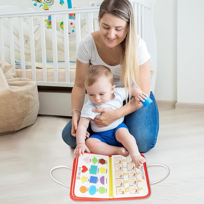 Busy Board for Toddlers Sensory Toys -Autism Educational Activity Sensory Travel Toys for Toddlers 3+ Years Old, Preschool Activities Learning Alphabet Count Fine Motor Skills, Gift for Boys Girls