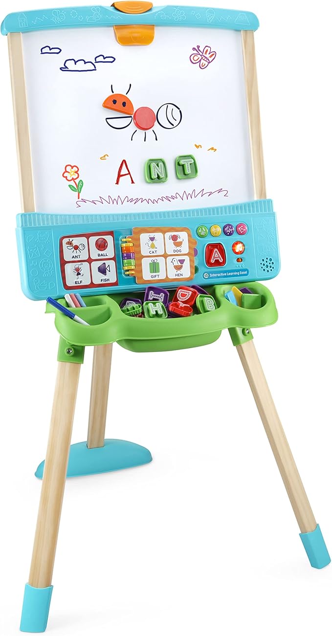 LeapFrog Interactive Learning Easel with Magnetic Chalkboard and Whiteboard for Kids Ages 3-5 (Frustration Free Packaging)