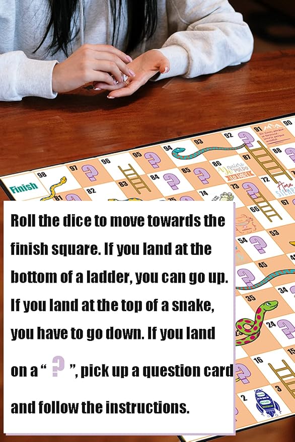 1step2dream Spanish Conversational Snakes&Ladders Board Game | Spanish Learning Game for Kids | Family Board Game