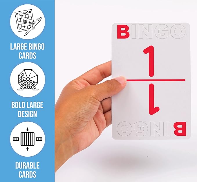 Regal Bingo Large Bingo Calling Cards Deck Reusable - Bingo Games for Family - 75 Playing Cards (B1 - O75)