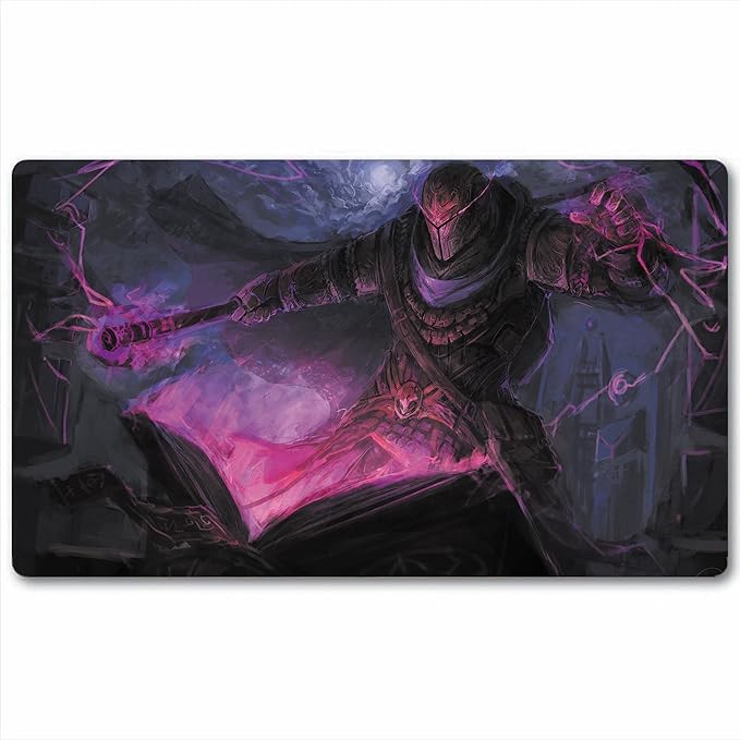 Board Game TCG Playmat Tabletop Card MTG RPG CCG Trading Play mats Smooth Cloth Surface Rubber Base with Stitched Edges Original Mat Art Designs 24X14inch-Alchemy Wizard