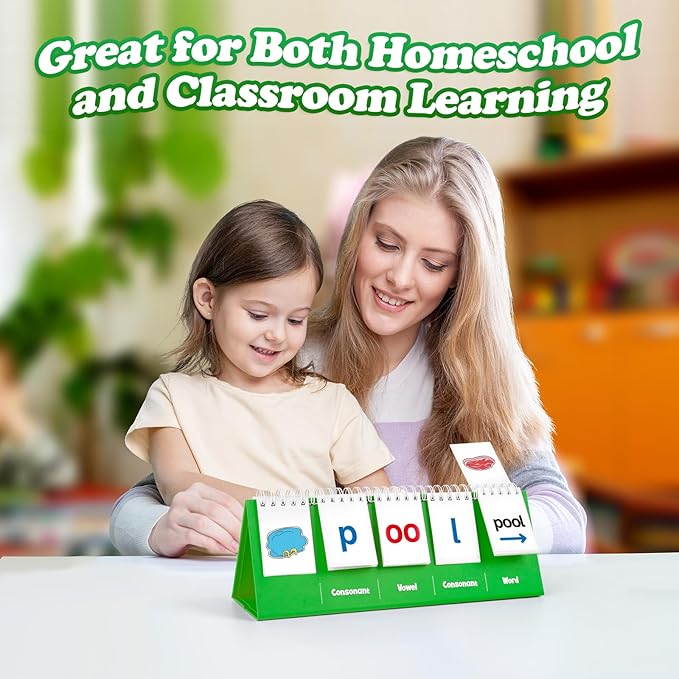 Aizweb CVVC Word Games,Phonics Games Flash Card for Preschool Kindergarten Classroom,Learn to Read,Reading Manipulative Spelling Educational Toy Learning Activity Speech Therapy Teacher Supplies