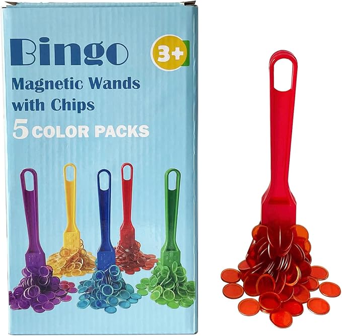 Yuanhe Magnetic Bingo Chips Set- Magnetic Wands with Metal Chips for Counting and Sorting, Educational Activities