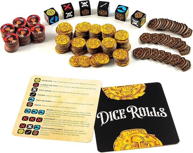 Booty Dice | Quick Pirate Dice Game | Great for Family Game Night | Perfect for Kids and Adults | Ages 8 and up
