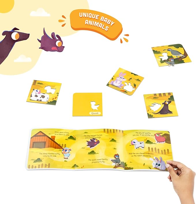 LoveDabble Mother and Baby Animal Match Puzzle - Mommy and Me - A Happy Farm Family | Puzzles for Kids Ages 2-4 | Animal Puzzles for Toddlers and Kids