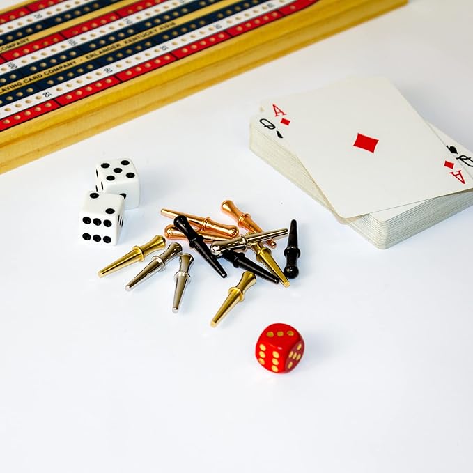 Metal Cribbage Pegs LitoMagic for Cribbage Board Game. Work with Regular Peg Board 1/8 Hole Size Like Bicycle Board Games. Pack of 16 Crib pegs.