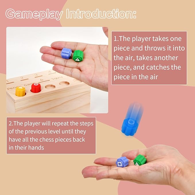 Fun Family or Bar Games, Penny Game for Family Fun Coin Drop, Adult Dice Game, Traditional Korean Game, Stone Toss Coin Toss Dice Game, gonggi Game Toys, Fidget Toys Adults,Board Games