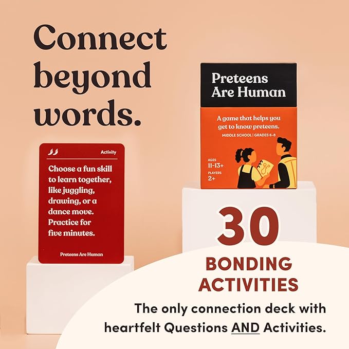 Preteens are Human 140 Conversation Cards to Help You Get to Know Preteens, Card Game for Middle School Preteens, Designed by Experts for Grades 6 to 8, Ages 11 to 13+