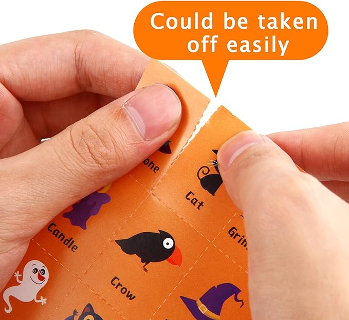 KIMOBER Halloween Bingo Game Cards,32 Players Halloween Party Games for School Classroom Family Activities