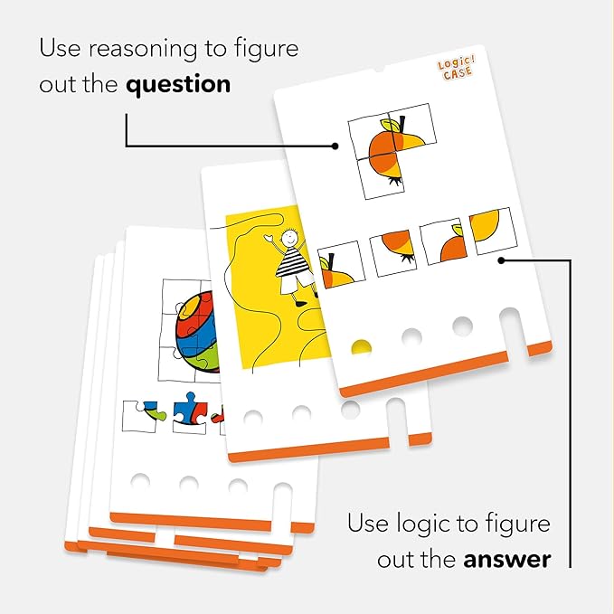 HABA Logic! CASE Starter Set - Brain Teaser Puzzles and Car Games for Kids Ages 4-8, A Handheld Game to Develop Critical Thinking for Kids