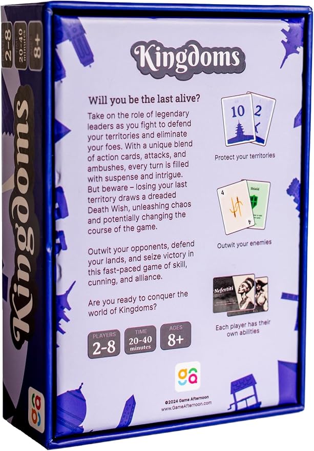 Kingdoms Card Game - Family Strategy Game for 2-8 Players, Ages 8+ | Master Tactics and Outwit Opponents