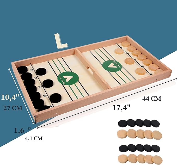 AUTERRE® Extra Large Sling Puck Game - Fast Sling Puck Game Large Size for Adults and Kids - Sling Board Game for Family Fun, Parties, or Game Night - Exciting Fast Sling Puck Game