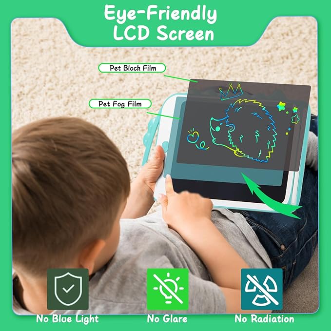 12 Inch LCD Writing Tablet for Kids - Travel Essentials Mess-Free Drawing Pad, Educational Doodle Board, Kids Games Toys for Boys and Girls Aged 3-8 Years Old, Christmas & Birthday Gift - Pink