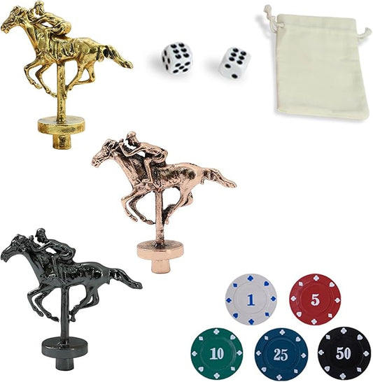 Large Metal Horse for Horse Racing Board Game，Gold×4, Rose Gold×4, Silver×3 Classic Style Collection Souvenirs (Gold×4+Rose Gold×4+Silver×3)