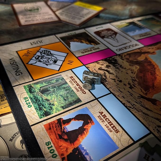 Monopoly National Parks 2020 Edition | Featuring Over 60 National Parks from Across The United States | Iconic Locations Such as Yellowstone, Yosemite, Grand Canyon, and More | Licensed Monopoly Game