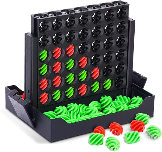 3D Printed 4 in a Row Game, Classic Four in a Row Game, Spiral Chess Chessboard, 2 Player Board Games for Stress Relief Toy, Get 4 in Line to Win for Kids & Adults (Black)