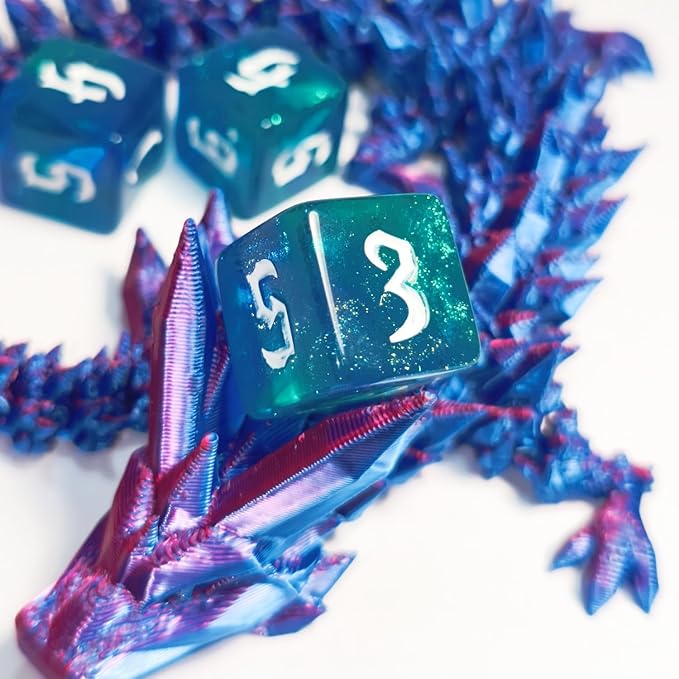 10 PC D6 dice 16mm Acrylic Dice Set for RPG MTG DND Dice Table Games and Board Games (Cyan+Blue)