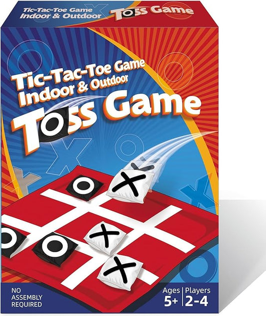 Giant Tic Tac Toe Bean Bag Toss - Outdoor Camping Backyard Lawn Games for Kids Adults - Large Indoor Family Games for Christmas Party