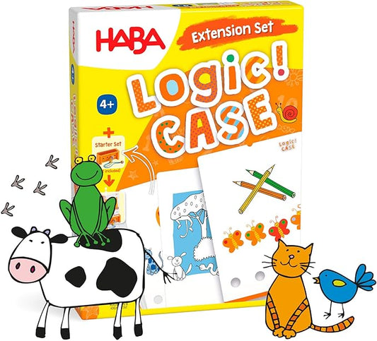 HABA Logic Case Extension Set: Animals, Travel & Car Games for Kids Ages 4-8, Toddler Flash Cards, Educational Puzzle Games & Brain Teasers