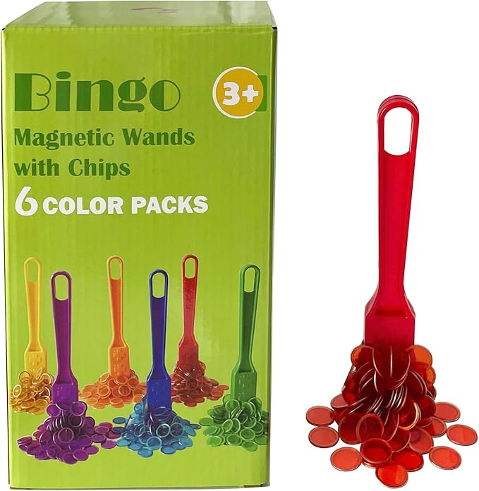 Yuanhe Magnetic Bingo Chips Set- Magnetic Wands with Metal Chips for Counting and Sorting, Educational Activities