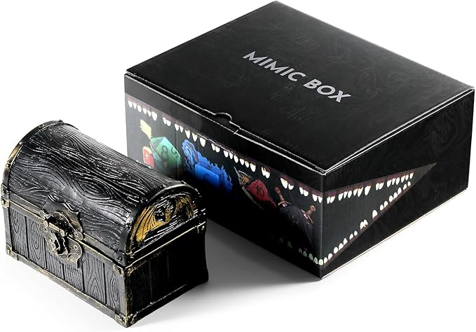 DNDND Mimic Chest Dice Storage Box Large Size Holds 6 Sets of Polyhedral Dice Great Gift for Dungeons and Dragons Players DM Masters RPG Gaming