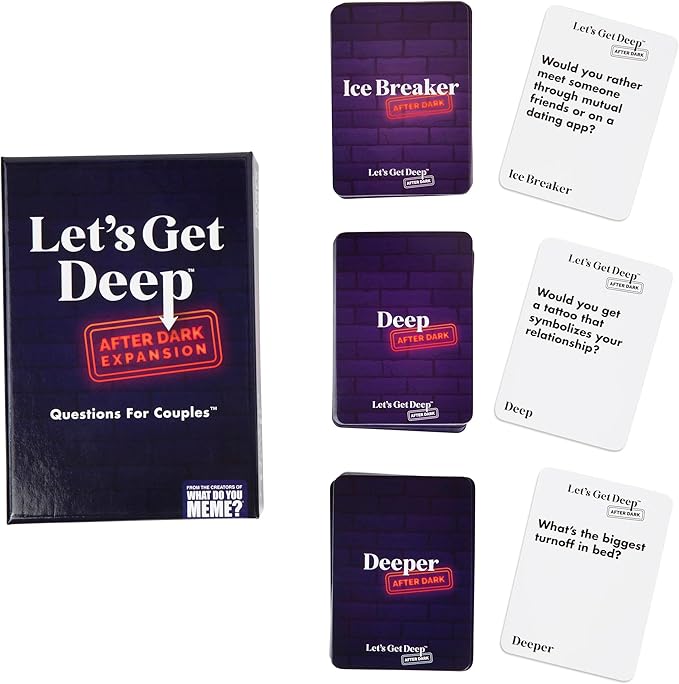 WHAT DO YOU MEME? Let's Get Deep: After Dark Expansion Pack by Relatable, Designed to Add on to The Let's Get Deep Core Game, Great for Couples Gifts, Wedding Registry Gifts, Includes 150 Cards