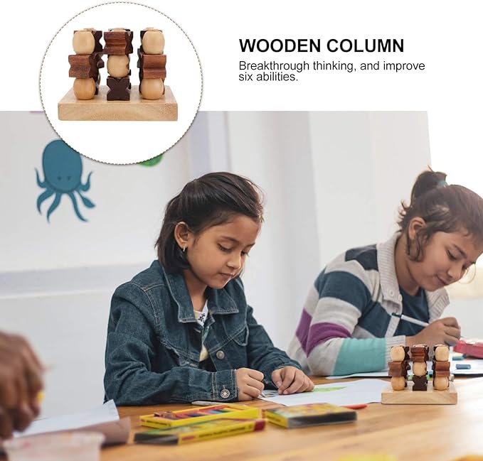 Kisangel 3D Wooden Toe Game Board for Kids Adult Family Tabletop Board Game Family Game Wood Strategy Board Game 1 Set