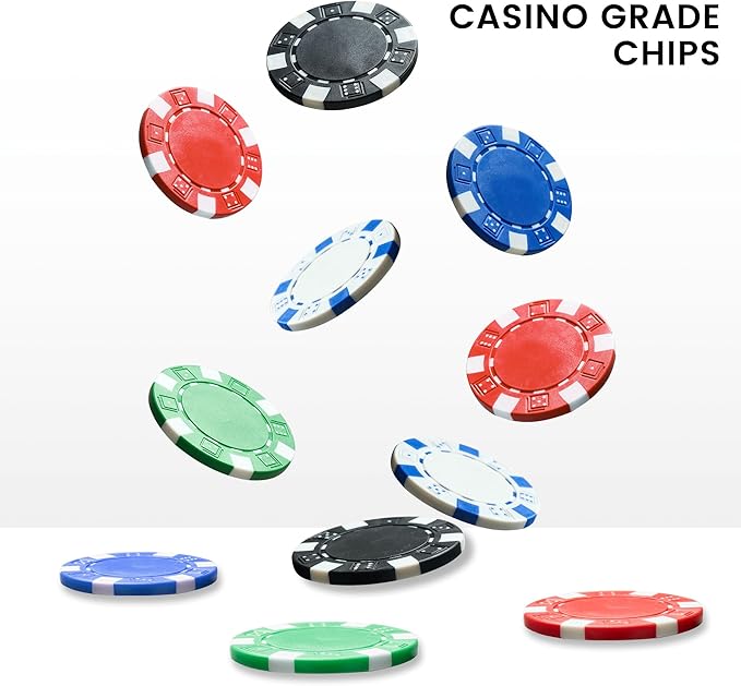 Boyzhood Poker Chips,Poker Set with Aluminum Travel Case,11.5 Gram Poker Chips Set for Texas Holdem Blackjack Gambling. (100Pcs)