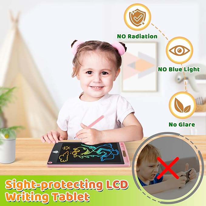 LCD Writing Tablet for Kids, 6 Pack Doodle Board Toddler Toys, Drawing Tablet, Doodle Board, Kids Games Writing Pad, Educational Christmas Gifts for Boys Girls, 8.5inch (Blue+Pink)