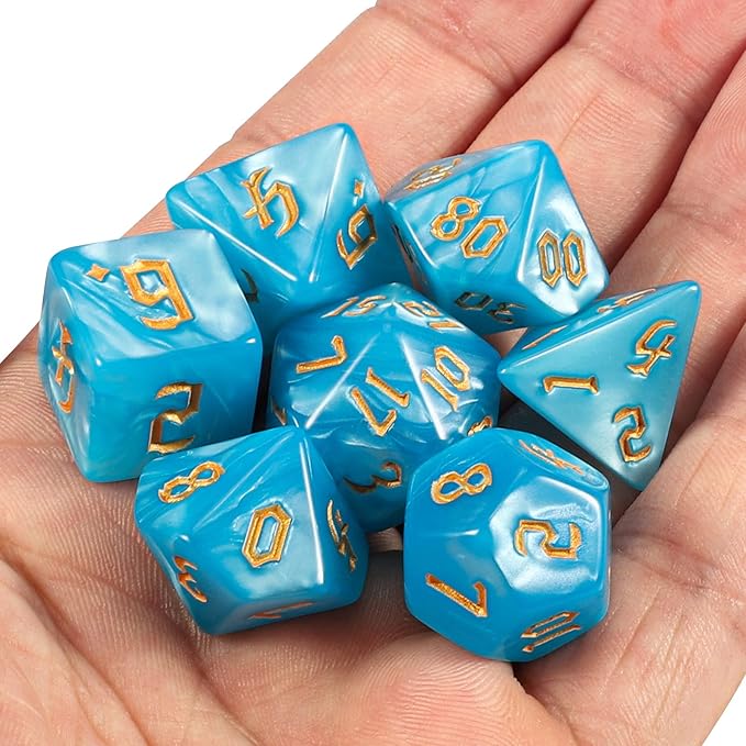 CiaraQ DND Polyhedral Dice Set with Dice Bag for Dungeons and Dragons RPG MTG Role Playing Table Games
