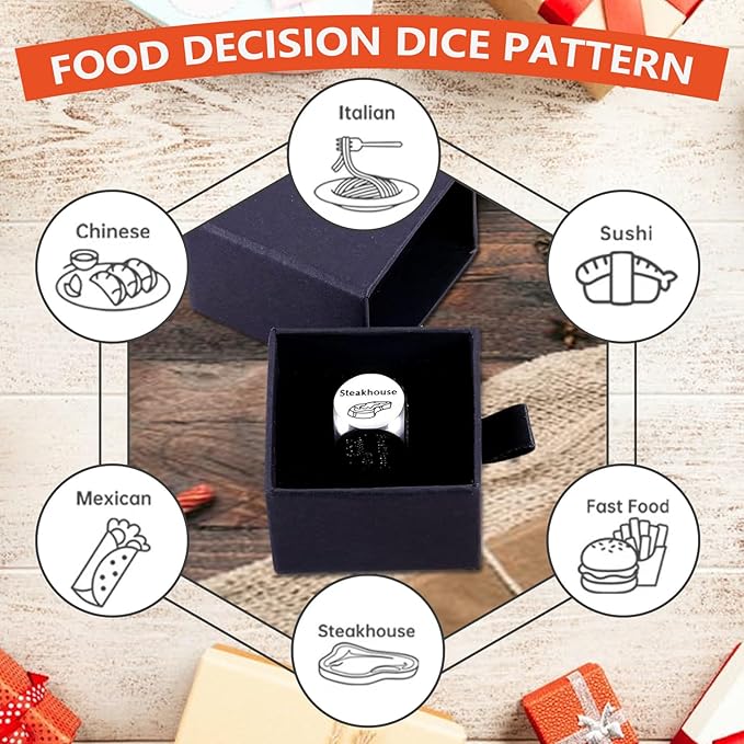 Gifts for Couples Funny Food Decision Dice Games Fathers Day Anniversary Birthday Gifts for Men Women Boyfriend Girlfriend