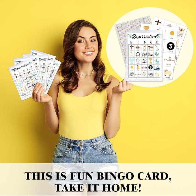 Bible Bingo Game, 24 Players Christian Sunday Church Bingo Cards for Women Men Party Favors for Family Open Day Friends Holiday Party Activities Supplies Party Decoration Bingo Game- JK0104