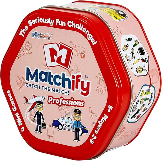 Matchify Card Game: Professions | The Seriously Fun Challenge for Families Kids and Friends Travel Party Card Game - Catch The Match, Spot it, and Shout It Out – Match Crewmates – Learning Game